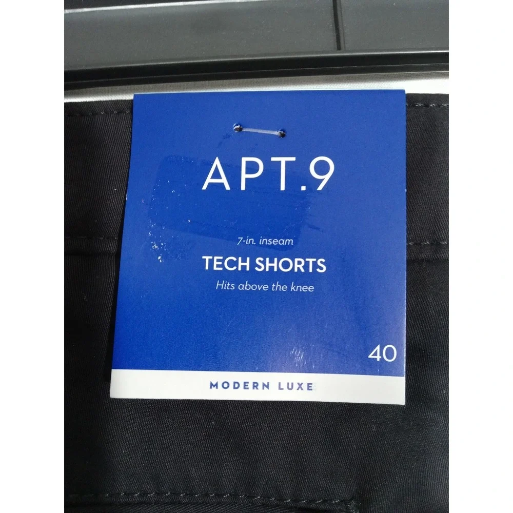 Apt.9 Performance Tech Shorts Men's 40 Black Slim Fit 7